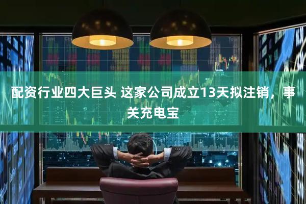 配资行业四大巨头 这家公司成立13天拟注销，事关充电宝